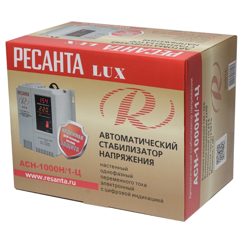 Стабилизатор напряжения Ресанта АСН-1000Н/1-Ц LUX 63/6/14 для чувствительной бытовой техники до 1кВт в Ярославле
