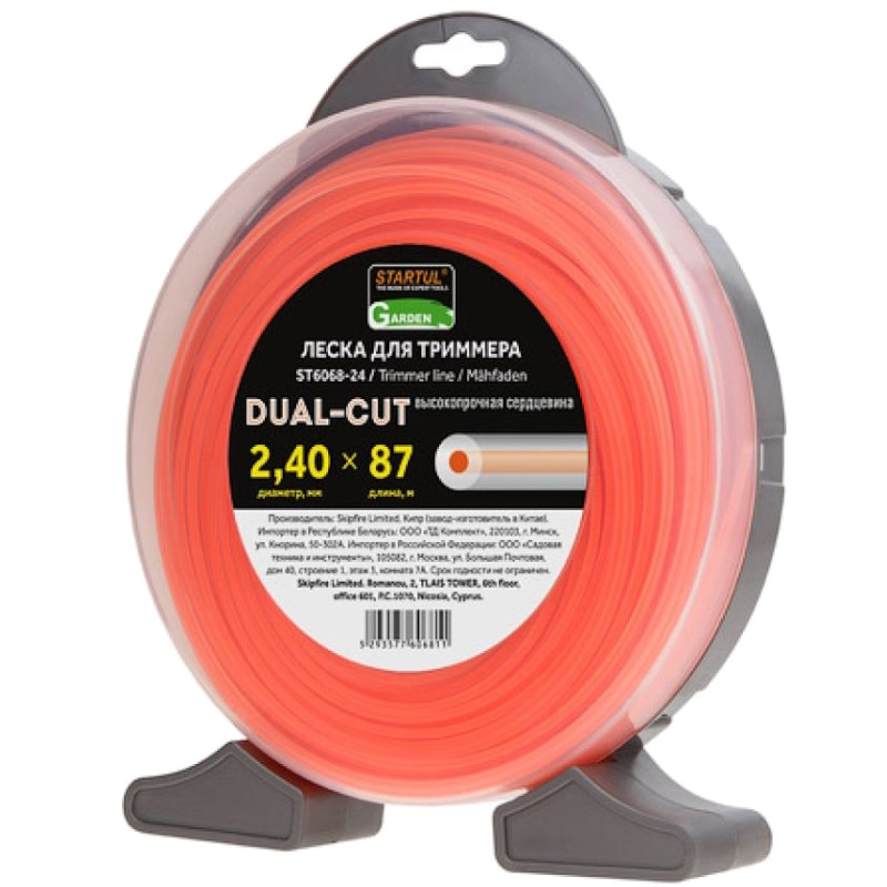 Леска Startul DUAL-CUT GARDEN ST6068-24, ф 2.4 мм х 87 м, круглое сечение