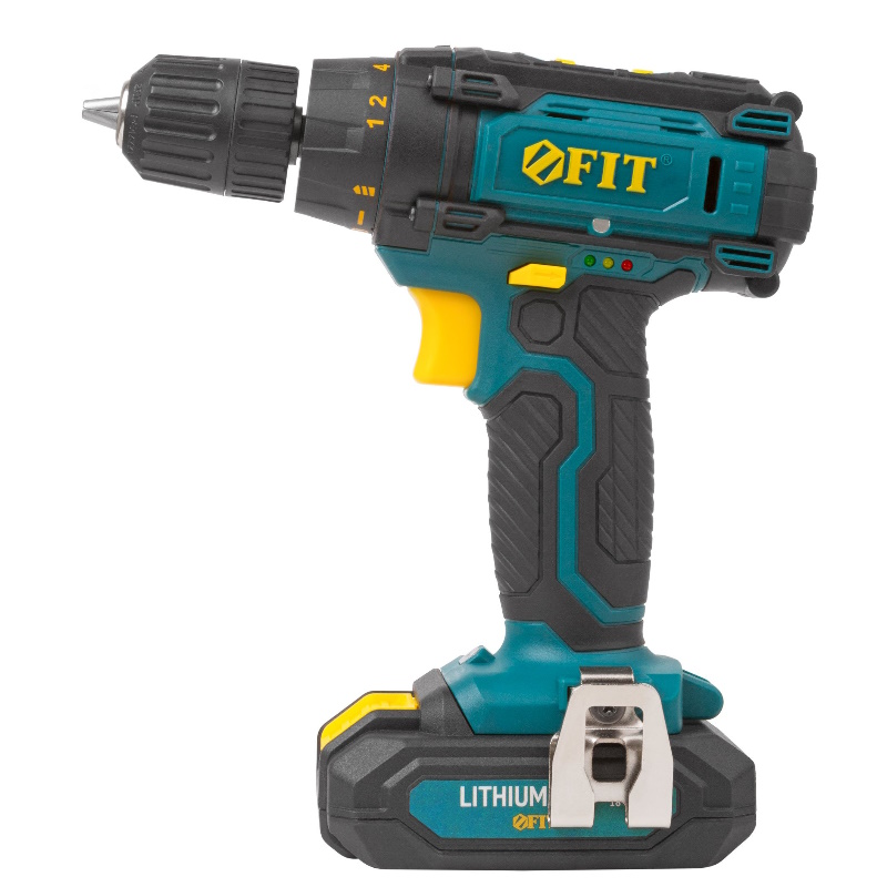 Дрель-шуруповерт аккумуляторная Fit 80199, 18 В, 0-450/1550 об/мин, 29 Нм, 2 (Li-Ion) 1,3 Ач, 1,5 ч, кейс  в Рыбинске