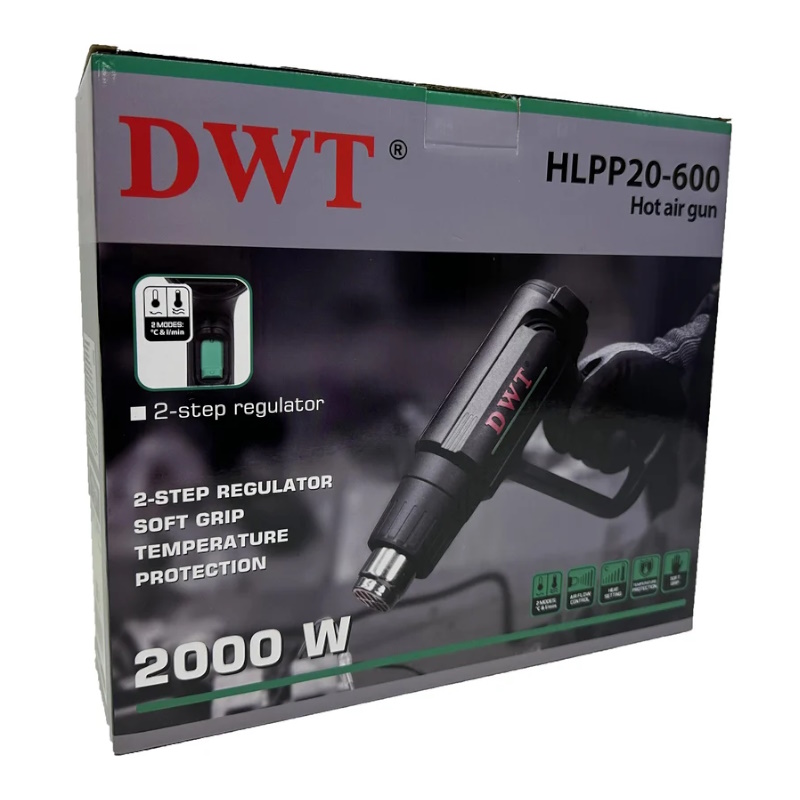 Фен технический DWT HLPP20-600, 2 режима, 350/600°C, 300/500 л/мин, 2000Вт в Угличе