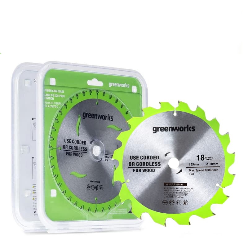 Диск пильный по дереву для циркулярной пилы Greenworks 2955807, 165x1.6x20 мм, 18T в Угличе