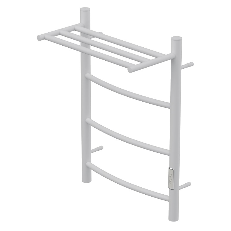 Полотенцесушитель электрический Point PN04846PW П3, Афина, 400x600, с полкой, диммер справа, белый в Иваново