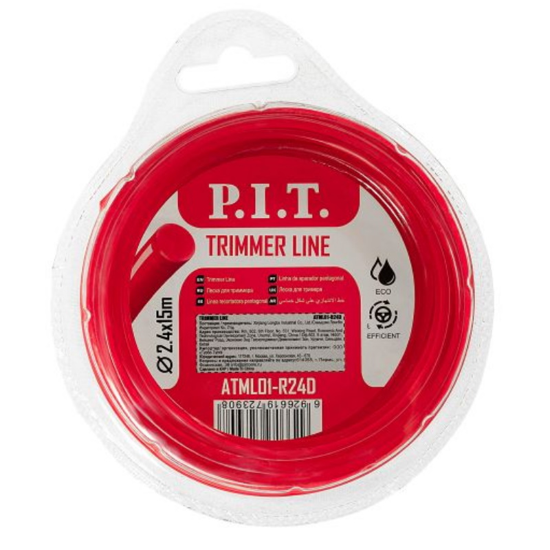 Леска для триммера P.I.T. ATML01-R24D, круг 15 м x 2,4 мм, блистер в Иваново