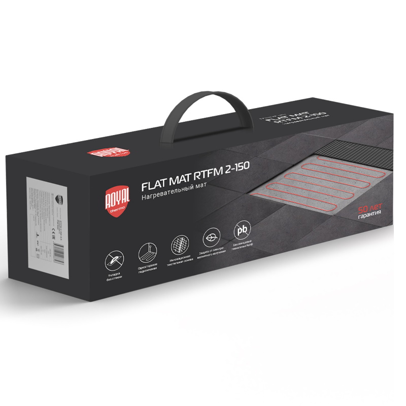 Мат нагревательный Royal Thermo Flat Mat RTFM 2-150-0,5 НС-1599109, комплект