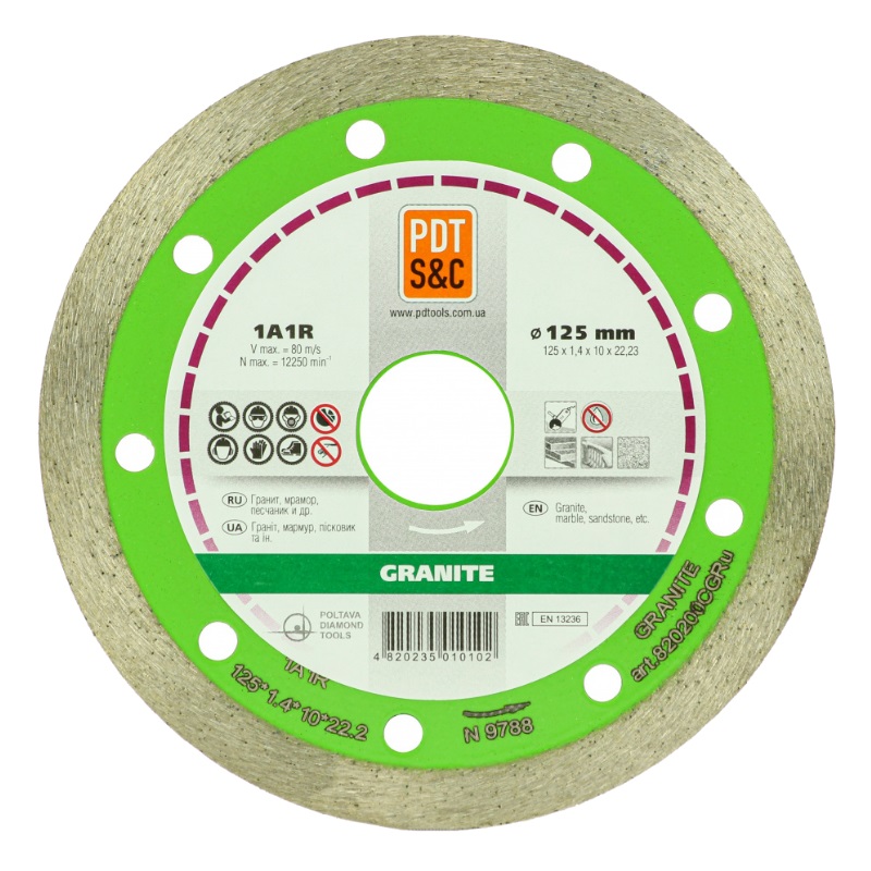 Круг отрезной алмазный PDT Granite 1А1R (125х1.4х10х22.2 мм) 820200CGRu