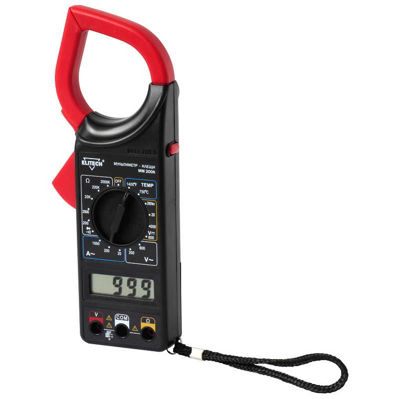 Мультиметр Elitech ММ 250К 204882 постоянное 600Впеременное 600В переменный 1000А 2МОм Жк-дисплей 1101₽