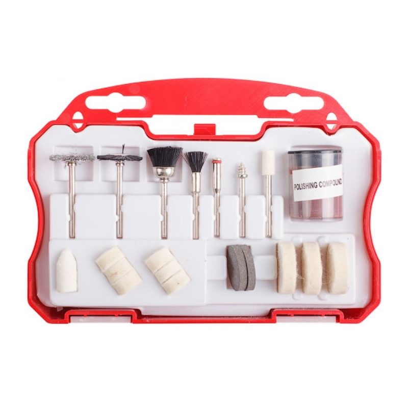 Набор аксессуаров для гравера Wortex MGK020P11511, 20 предметов в боксе (для чистки/полировки)