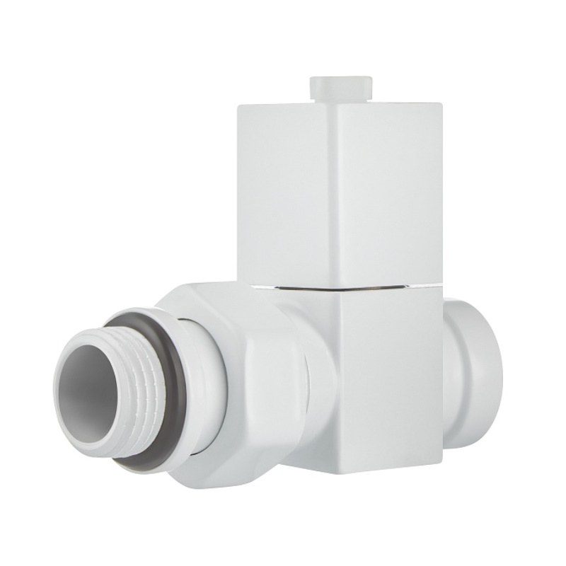 Набор дизайн-вентилей Royal Thermo CUBE НС-1422574, прямой, белый, 1/2"