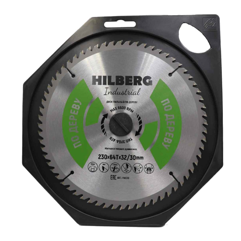 Диск пильный Hilberg Industrial HW239, дерево, 230*32/30*64Т в Иваново