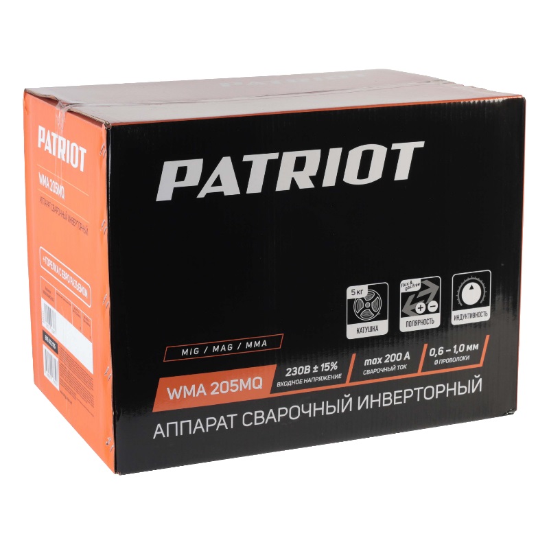 Полуавтомат сварочный инверторный Patriot WMA 205MQ 605302155, MIG/MAG/MMA в Коврове