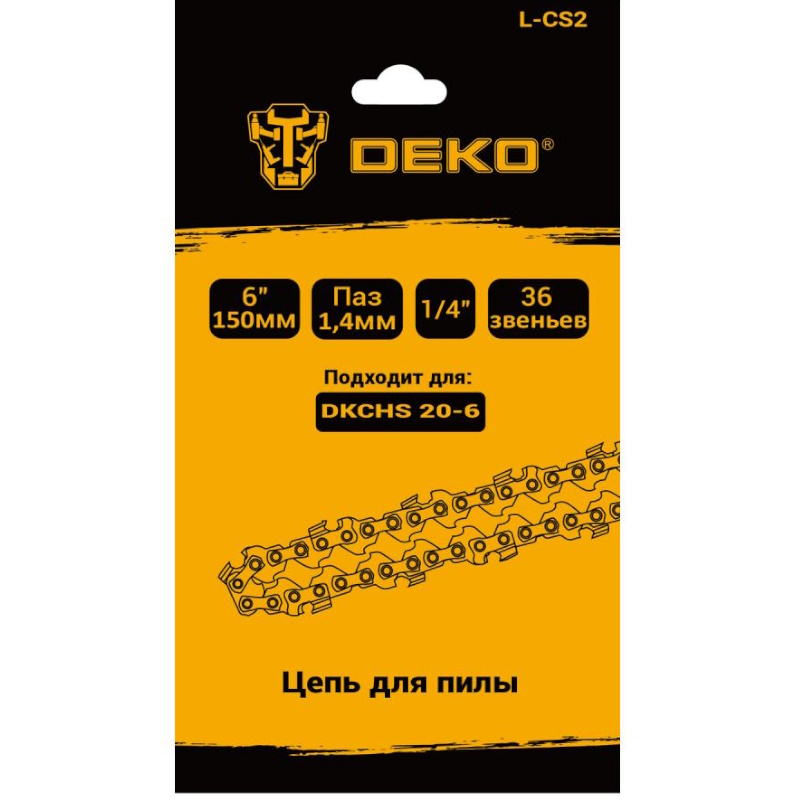 Цепь для пилы Deko L-CS2084-2013, 6", 1/4", 1.4 мм, 36 звеньев в Твери