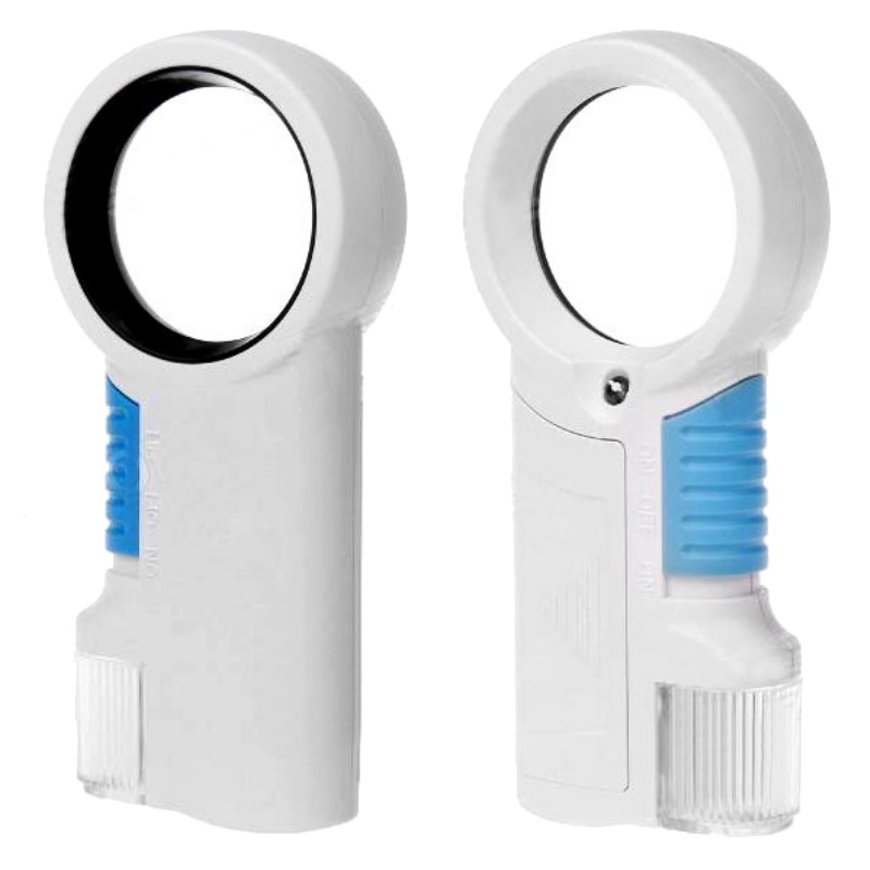 Лупа ручная Kromatech 67317, круглая, 8х, 44 мм, с фонариком и подсветкой (1 LED), белая TH-7010 в Муроме