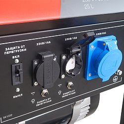 Однофазный электро бензо генератор Fubag BS 7500 (7 кВт, ручной запуск, 3 розетки)