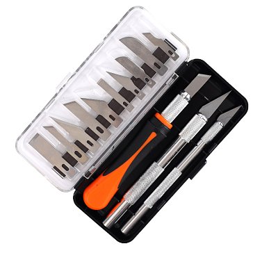 Изображение товара Набор ножей для точных работ Patriot PKS-16 350004410, 3 рукоятки, 13 перовых лезвий