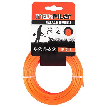 Изображение товара Леска для триммера Maxpiler 2.4 мм 15 м круг оранжевая высокоизносостойкая