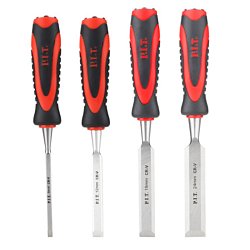 Набор стамесок по дереву плоские P.I.T. CONTROL HSET02-0004, 4 шт., 6-12-18-24 мм, 265х135мм