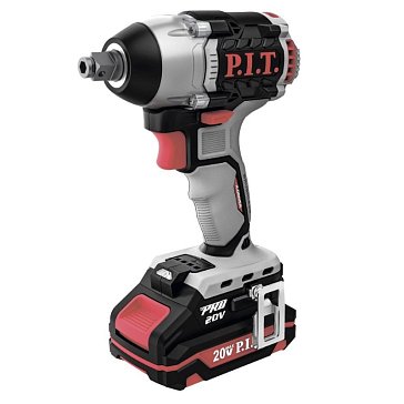 Изображение товара Гайковерт аккумуляторный P.I.T. IMPACT PIW20H-300B/4, бесщеточный, 20В, 300Нм, 1/2"+HEX 1/4", 1х4Ач, ЗУ, кейс