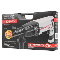 Перфоратор Интерскол П-30/900ЭР (патрон SDS-Plus, вес 3.3 кг, 3 режима, до Ø 70 мм, реверс)