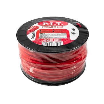 Изображение товара Леска для триммера P.I.T. ATML01-S303 квадр, 3 мм, 150 м, красная, катушка