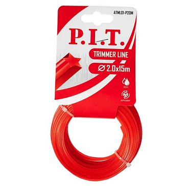 Изображение товара Леска для триммера P.I.T. ATML01-P20M 15 м 2 0 мм звезда красный