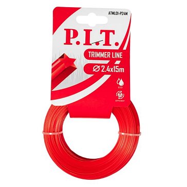 Изображение товара Леска для триммера P.I.T. ATML01-P24M 15 м 2,4 мм звезда красная
