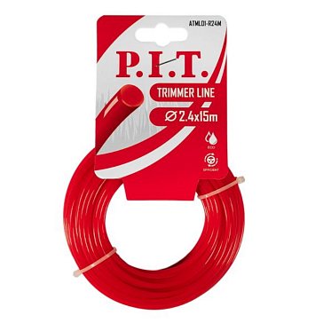 Изображение товара Леска для триммера P.I.T. ATML01-R24M 15м 2,4мм круг красный в картоне