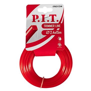 Изображение товара Леска для триммера P.I.T. ATML01-S24M 15 м 2,4 мм квадрат красная