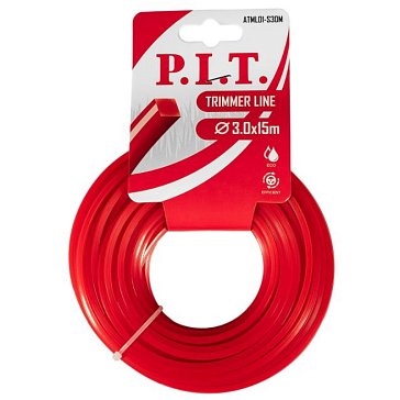 Изображение товара Леска для триммера P I T ATML01 S30M квадрат 15 м 3 мм красная