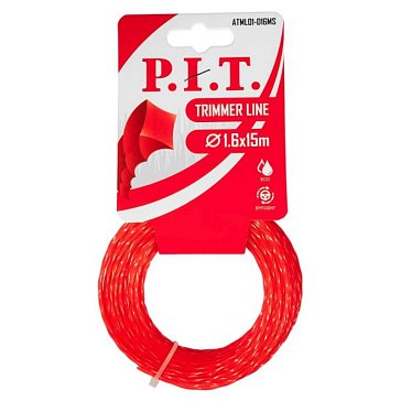 Изображение товара Леска для триммера P.I.T. ATML01-D16MS, 15 м, квадрат крученый, красная