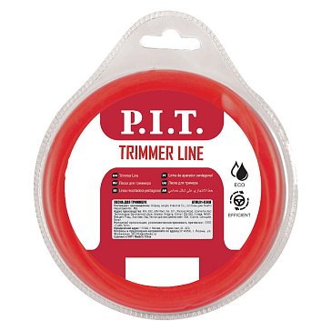 Изображение товара Леска для триммера P.I.T. ATML01-R30D круг 15 м 3,0 мм, красная, блистер