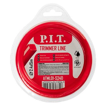 Изображение товара Леска для триммера P.I.T. ATML01-S24D квадрат 15м 2,4мм в блистере