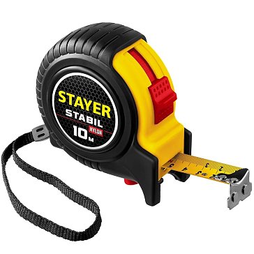 Изображение товара Рулетка профессиональная Stayer STABIL 34131-10, с двухсторонней шкалой, магнитный зацеп 10 м х 25 мм