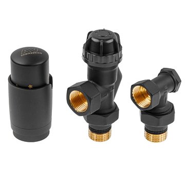 Изображение товара Комплект кранов AV Engineering AVE32012B для радиатора черный