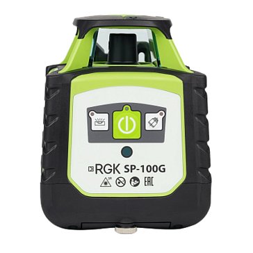 Изображение товара Ротационный нивелир Rgk SP-100G 250м с приемником, зеленый луч, автоматическое выравнивание