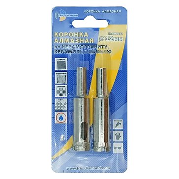 Изображение товара Коронка алмазная по керамике и кафелю Trio-Diamond 400012 12мм (2шт) 