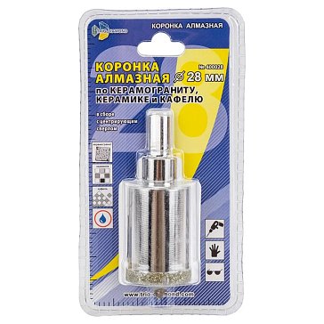 Изображение товара Коронка алмазная по керамике и кафелю Trio-Diamond 400028 (с центрирующим сверлом 28мм)