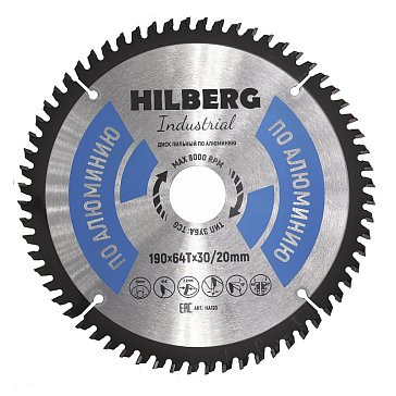 Изображение товара Диск пильный Hilberg Industrial HA190, по алюминию, 190*30/20*64Т 
