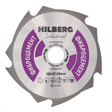 Изображение товара Диск пильный Hilberg Industrial HC190, по фиброцементу, 190*5T*30 mm
