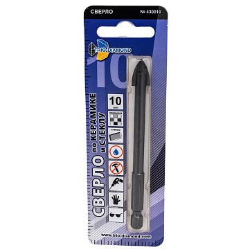 Изображение товара Сверло по керамике и стеклу Trio-Diamond 430010 10мм