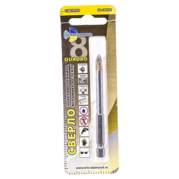 Изображение товара Сверло по керамике и стеклу квадро Trio-Diamond 440008 8мм