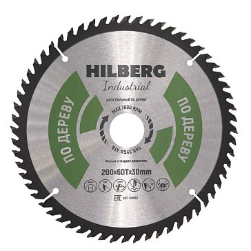Изображение товара Пильный диск Hilberg HW202 для дерева 200 мм 60 зубьев Россия