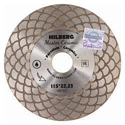Диск алмазный отрезной Hilberg Master Сeramic HM521 (115х25х22,23)
