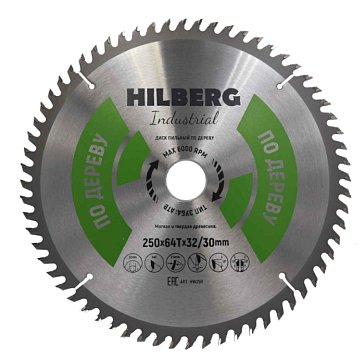 Изображение товара Диск пильный Hilberg Industrial HW259, дерево, 250*32/30*64Т