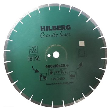 Изображение товара Диск алмазный отрезной Hilberg Гранит Лазер HMG400 (400х25,4х10)