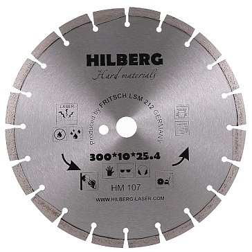 Изображение товара Диск алмазный отрезной Hilberg Hard Materials Лазер HM107, 300*25.4 