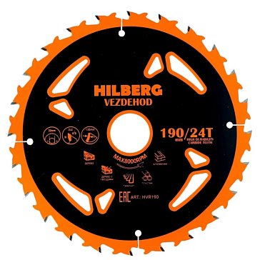 Изображение товара Диск пильный Hilberg Vezdehod HVR190 24 зуба 190 мм быстро резать