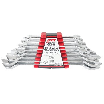 Изображение товара Набор ключей рожковых JTC JTC-GD08S двухсторонних 6-24 мм 8 предметов на держателе