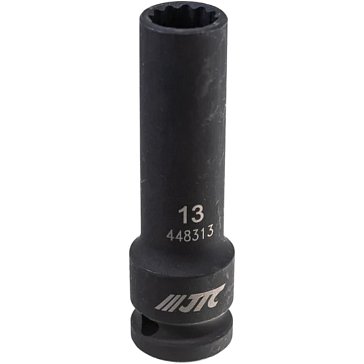 Изображение товара Головка торцевая JTC JTC-448313, 1/2" 13 мм, 12-ти гранная, ударная, тонкостенная, L=82мм
