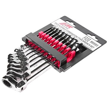 Изображение товара Набор ключей комбинированных трещоточных с подвижной головкой JTC JTC-3448, 8-17мм, 9 предм. JTC/1/15