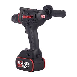 Дрель-шуруповерт аккумуляторная Kress KUC35, ударная, бесщеточная, 20В, 150Нм, 4Ач х2, ЗУ 6А.